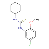 Chemical structure of 3-(5-chloro-2-methoxyphenyl)-1-cyclohexylthiourea - CSSB00047687576