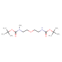 Chemical structure of tert-butyl N-[2-(2-{[(tert-butoxy)carbonyl]amino}ethoxy)ethyl]-N-methylcarbamate - CSSB00113623797