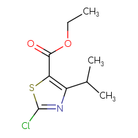 Chemical structure of ethyl 2-chloro-4-(propan-2-yl)-1,3-thiazole-5-carboxylate - CSSB00032584087