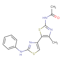 Chemical structure of N-{4-methyl-5-[2-(phenylamino)-1,3-thiazol-4-yl]-1,3-thiazol-2-yl}acetamide - CSSB00121701932