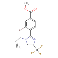 Chemical structure of methyl 3-bromo-4-[1-(prop-2-en-1-yl)-4-(trifluoromethyl)-1H-imidazol-2-yl]benzoate - CSSB14929141736