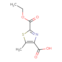 Chemical structure of 2-(ethoxycarbonyl)-5-methyl-1,3-thiazole-4-carboxylic acid - CSSB00102766271