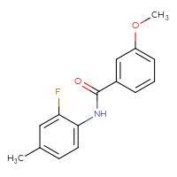 Chemical structure of N-(2-fluoro-4-methylphenyl)-3-methoxybenzamide - CSSB00028323354