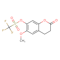 Chemical structure of 6-methoxy-2-oxo-3,4-dihydro-2H-1-benzopyran-7-yl trifluoromethanesulfonate - CSSB21332129468