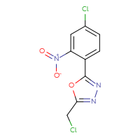 Chemical structure of 2-(4-chloro-2-nitrophenyl)-5-(chloromethyl)-1,3,4-oxadiazole - CSSB00000315857