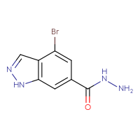 Chemical structure of 4-bromo-1H-indazole-6-carbohydrazide - CSSB15024325646