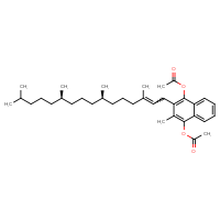 Chemical structure of 4-(acetyloxy)-3-methyl-2-[(7R,11R)-3,7,11,15-tetramethylhexadec-2-en-1-yl]naphthalen-1-yl acetate - CSSB20966133115