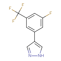 Chemical structure of 4-[3-fluoro-5-(trifluoromethyl)phenyl]-1H-pyrazole - CSSB00103112901