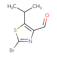 Chemical structure of 2-bromo-5-(propan-2-yl)-1,3-thiazole-4-carbaldehyde - CSSB00021275251