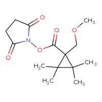 Chemical structure of 2,5-dioxopyrrolidin-1-yl 1-(methoxymethyl)-2,2,3,3-tetramethylcyclopropane-1-carboxylate - CSSB20269714469