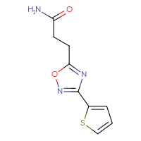 Chemical structure of 3-[3-(thiophen-2-yl)-1,2,4-oxadiazol-5-yl]propanamide - CSSB00039924306