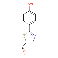 Chemical structure of 2-(4-hydroxyphenyl)-1,3-thiazole-5-carbaldehyde - CSSB00011432518