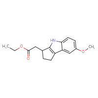 Chemical structure of ethyl 2-{7-methoxy-1H,2H,3H,4H-cyclopenta[b]indol-3-yl}acetate - CSSB06741692815