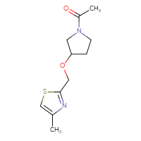 Chemical structure of 1-{3-[(4-methyl-1,3-thiazol-2-yl)methoxy]pyrrolidin-1-yl}ethan-1-one - CSSB01202659010