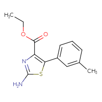 Chemical structure of ethyl 2-amino-5-(3-methylphenyl)-1,3-thiazole-4-carboxylate - CSSB00102550069