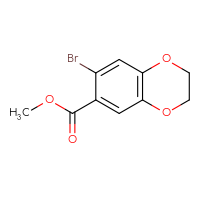 Chemical structure of methyl 7-bromo-2,3-dihydro-1,4-benzodioxine-6-carboxylate - CSSB00021559196