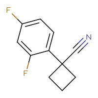 Chemical structure of 1-(2,4-difluorophenyl)cyclobutane-1-carbonitrile - CSSB00012001898
