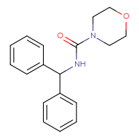 Chemical structure of N-(diphenylmethyl)morpholine-4-carboxamide - CSSB00104349508