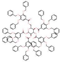 Chemical structure of (2S,3R,4S,5R,6R)-3,4,5-tris[3,4,5-tris(benzyloxy)benzoyloxy]-6-{[3,4,5-tris(benzyloxy)benzoyloxy]methyl}oxan-2-yl 3,4,5-tris(benzyloxy)benzoate - CSSB07094603887