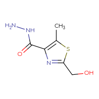 Chemical structure of 2-(hydroxymethyl)-5-methyl-1,3-thiazole-4-carbohydrazide - CSSB14791628453