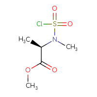 Chemical structure of methyl (2R)-2-[(chlorosulfonyl)(methyl)amino]propanoate - CSSB06740303544