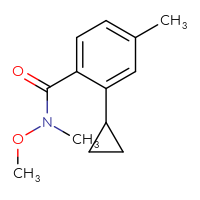 Chemical structure of 2-cyclopropyl-N-methoxy-N,4-dimethylbenzamide - CSSB06925439718