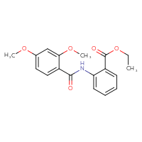 Chemical structure of ethyl 2-(2,4-dimethoxybenzamido)benzoate - CSSB00026385835