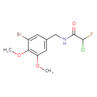 Chemical structure of N-[(3-bromo-4,5-dimethoxyphenyl)methyl]-2-chloro-2-fluoroacetamide - CSSB21332121263