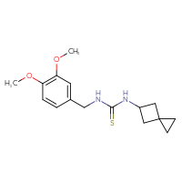 Chemical structure of 1-[(3,4-dimethoxyphenyl)methyl]-3-{spiro[2.3]hexan-5-yl}thiourea - CSSB21432447759
