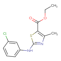 Chemical structure of ethyl 2-[(3-chlorophenyl)amino]-4-methyl-1,3-thiazole-5-carboxylate - CSSB00032246401