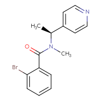 Chemical structure of 2-bromo-N-methyl-N-[(1S)-1-(pyridin-4-yl)ethyl]benzamide - CSSB02325923445