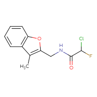 Chemical structure of 2-chloro-2-fluoro-N-[(3-methyl-1-benzofuran-2-yl)methyl]acetamide - CSSB21332119856