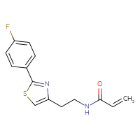 Chemical structure of N-{2-[2-(4-fluorophenyl)-1,3-thiazol-4-yl]ethyl}prop-2-enamide - CSSB02378017167