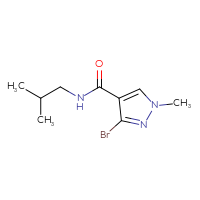 Chemical structure of 3-bromo-1-methyl-N-(2-methylpropyl)-1H-pyrazole-4-carboxamide - CSSB00155916161