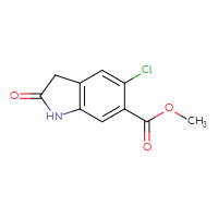 Chemical structure of methyl 5-chloro-2-oxo-2,3-dihydro-1H-indole-6-carboxylate - CSSB00010750415