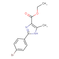 Chemical structure of ethyl 2-(4-bromophenyl)-5-methyl-1H-imidazole-4-carboxylate - CSSB00000440477