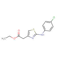 Chemical structure of ethyl 2-{2-[(4-chlorophenyl)amino]-1,3-thiazol-4-yl}acetate - CSSB00000387322