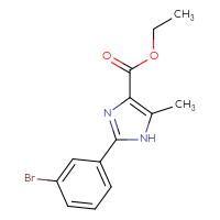 Chemical structure of ethyl 2-(3-bromophenyl)-5-methyl-1H-imidazole-4-carboxylate - CSSB00000690435