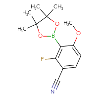 Chemical structure of 2-fluoro-4-methoxy-3-(4,4,5,5-tetramethyl-1,3,2-dioxaborolan-2-yl)benzonitrile - CSSB03552294109