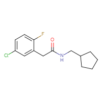 Chemical structure of 2-(5-chloro-2-fluorophenyl)-N-(cyclopentylmethyl)acetamide - CSSB06459062669