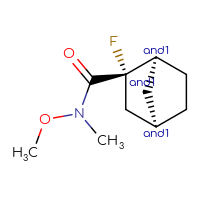Chemical structure of rac-(1R,2R,4S)-2-fluoro-N-methoxy-N-methylbicyclo[2.2.1]heptane-2-carboxamide - CSSB21291563899
