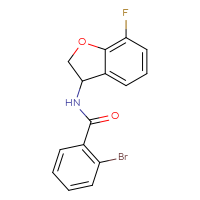 Chemical structure of 2-bromo-N-(7-fluoro-2,3-dihydro-1-benzofuran-3-yl)benzamide - CSSB06470390470