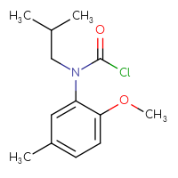 Chemical structure of N-(2-methoxy-5-methylphenyl)-N-(2-methylpropyl)carbamoyl chloride - CSSB06272053191