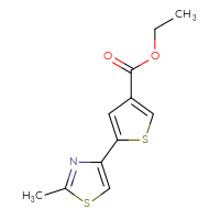 Chemical structure of ethyl 5-(2-methyl-1,3-thiazol-4-yl)thiophene-3-carboxylate - CSSB01461491168