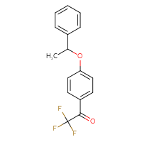 Chemical structure of 2,2,2-trifluoro-1-[4-(1-phenylethoxy)phenyl]ethan-1-one - CSSB21103687054