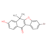 Chemical structure of 14-bromo-5-hydroxy-2,2-dimethyl-17-oxatetracyclo[8.7.0.0³,⁸.0¹¹,¹⁶]heptadeca-1(10),3,5,7,11,13,15-heptaen-9-one - CSSB00160571653