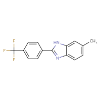 Chemical structure of 6-methyl-2-[4-(trifluoromethyl)phenyl]-1H-1,3-benzodiazole - CSSB00028571178