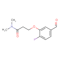 Chemical structure of 3-(5-formyl-2-iodophenoxy)-N,N-dimethylpropanamide - CSSB20837681854
