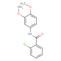 Chemical structure of 2-chloro-N-(3,4-dimethoxyphenyl)benzamide - CSSB00026392659