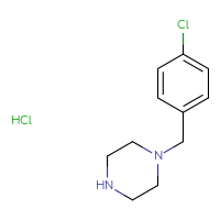 Chemical structure of 1-[(4-chlorophenyl)methyl]piperazine hydrochloride - CSSB00020628556